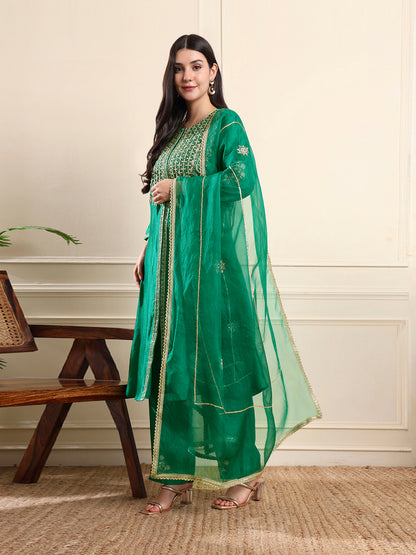 Green Zardosi Embroidered Set