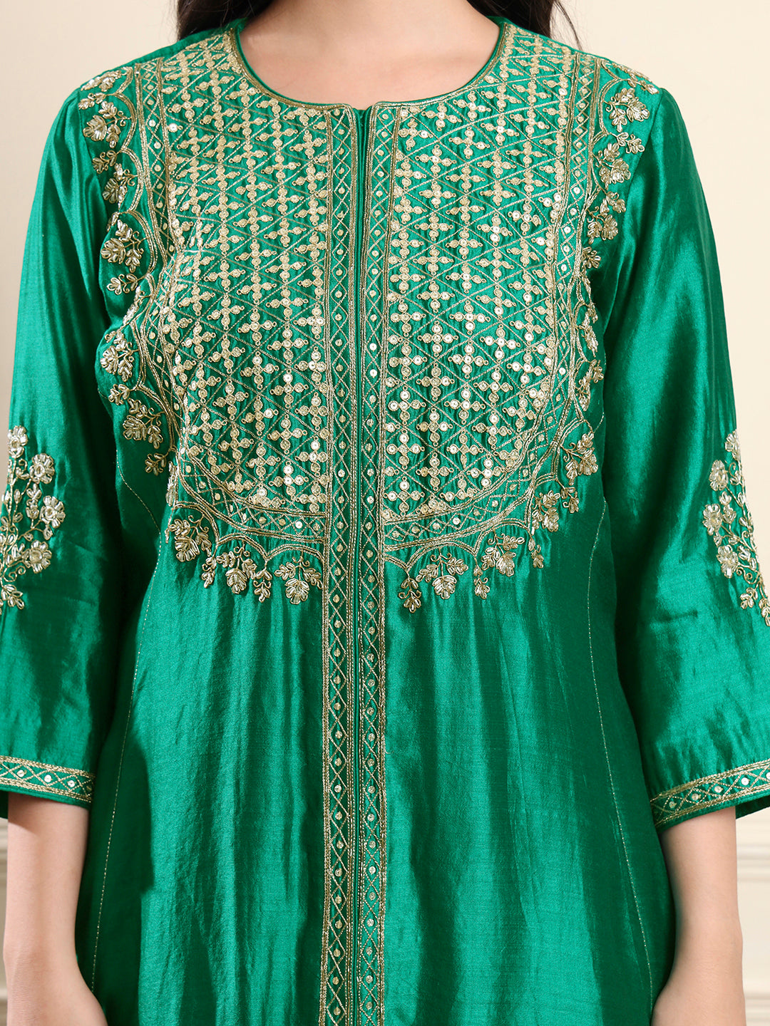 Green Zardosi Embroidered Set