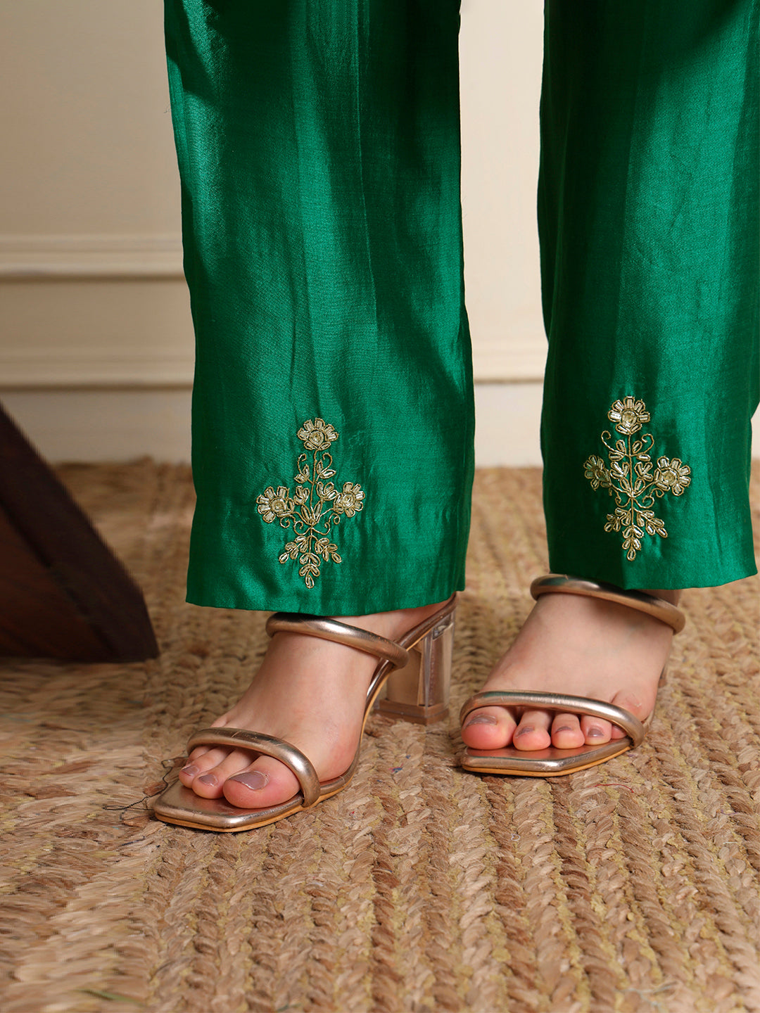 Green Zardosi Embroidered Set
