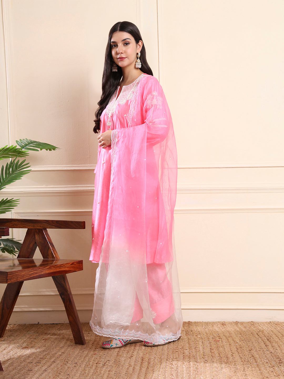 Blush Pink Embroidered Suit