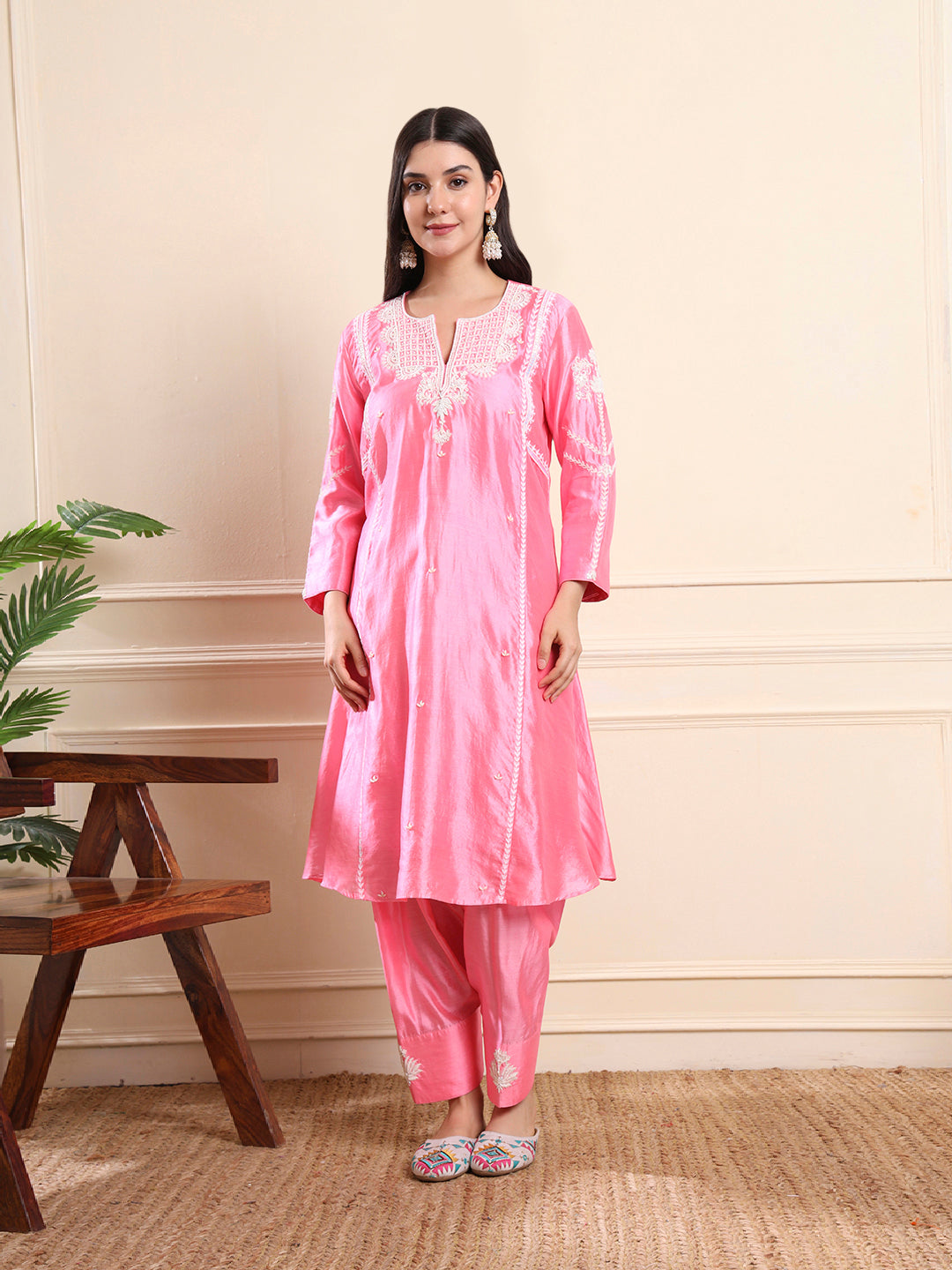 Blush Pink Embroidered Suit