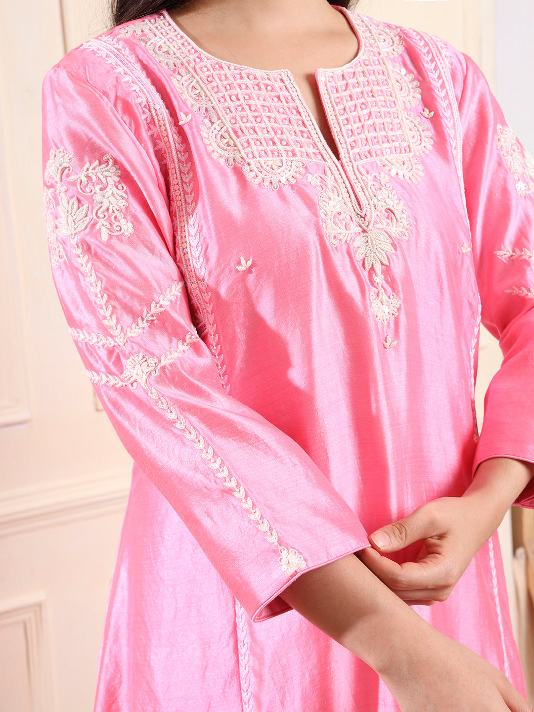 Blush Pink Embroidered Suit