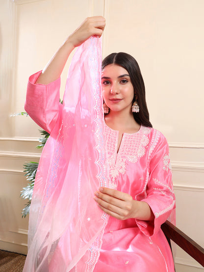 Blush Pink Embroidered Suit