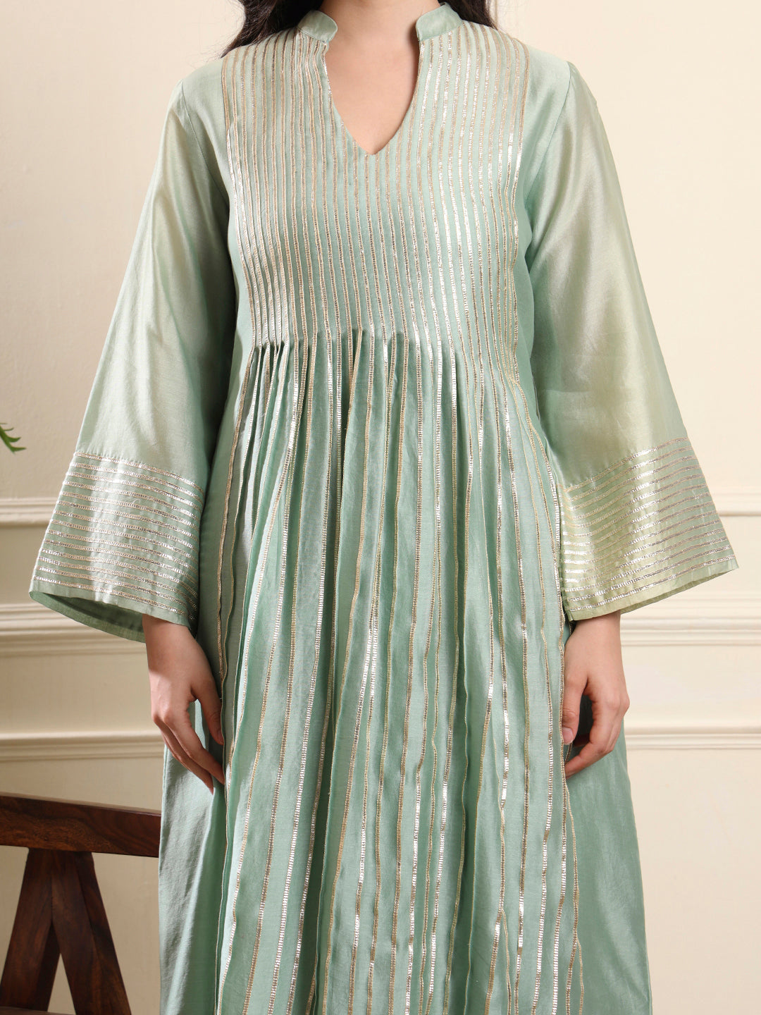 Sage Green Silver Gota Suit