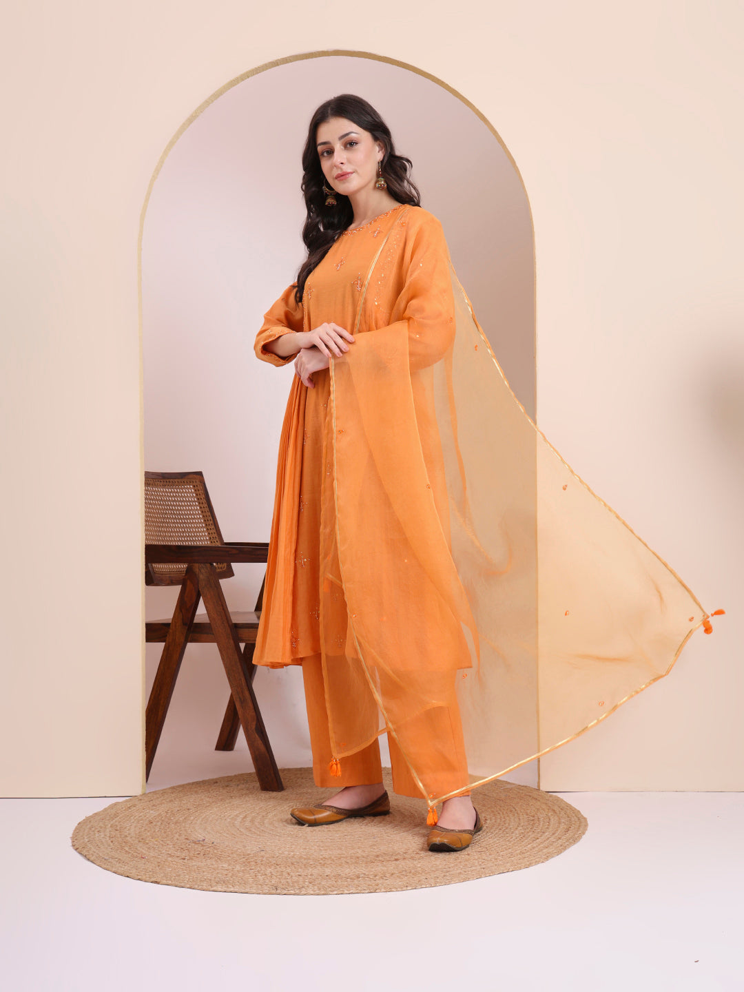 Orange A-Line Suit