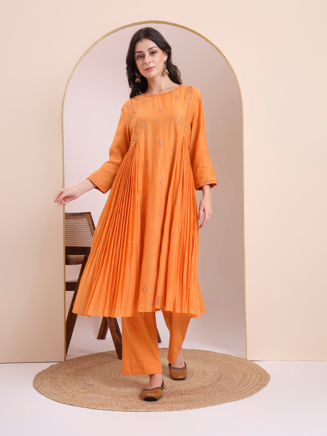 Orange A-Line Suit