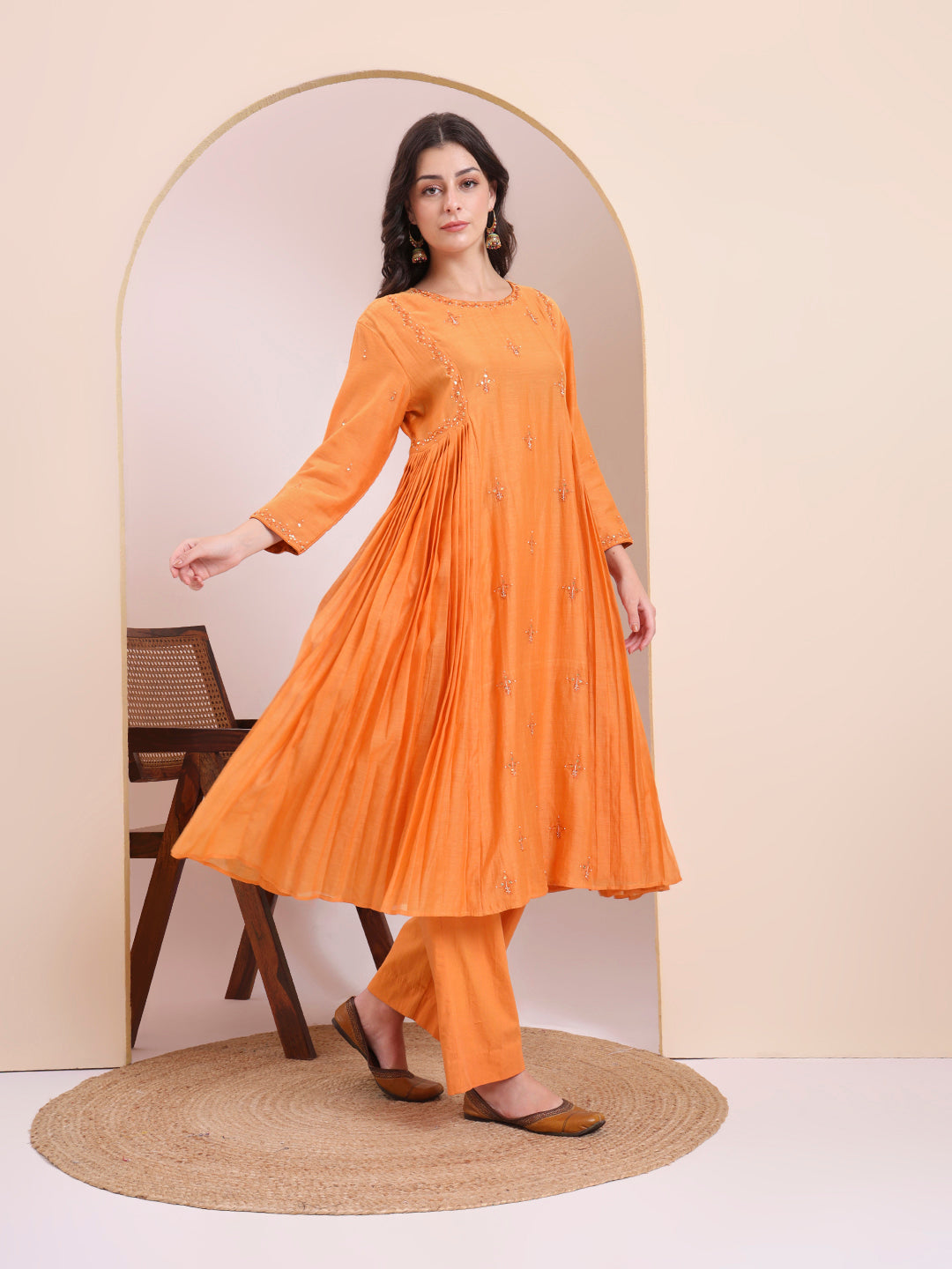 Orange A-Line Suit