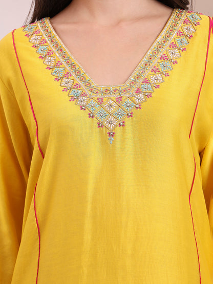 Sunshine Yellow Embroidered Suit Set