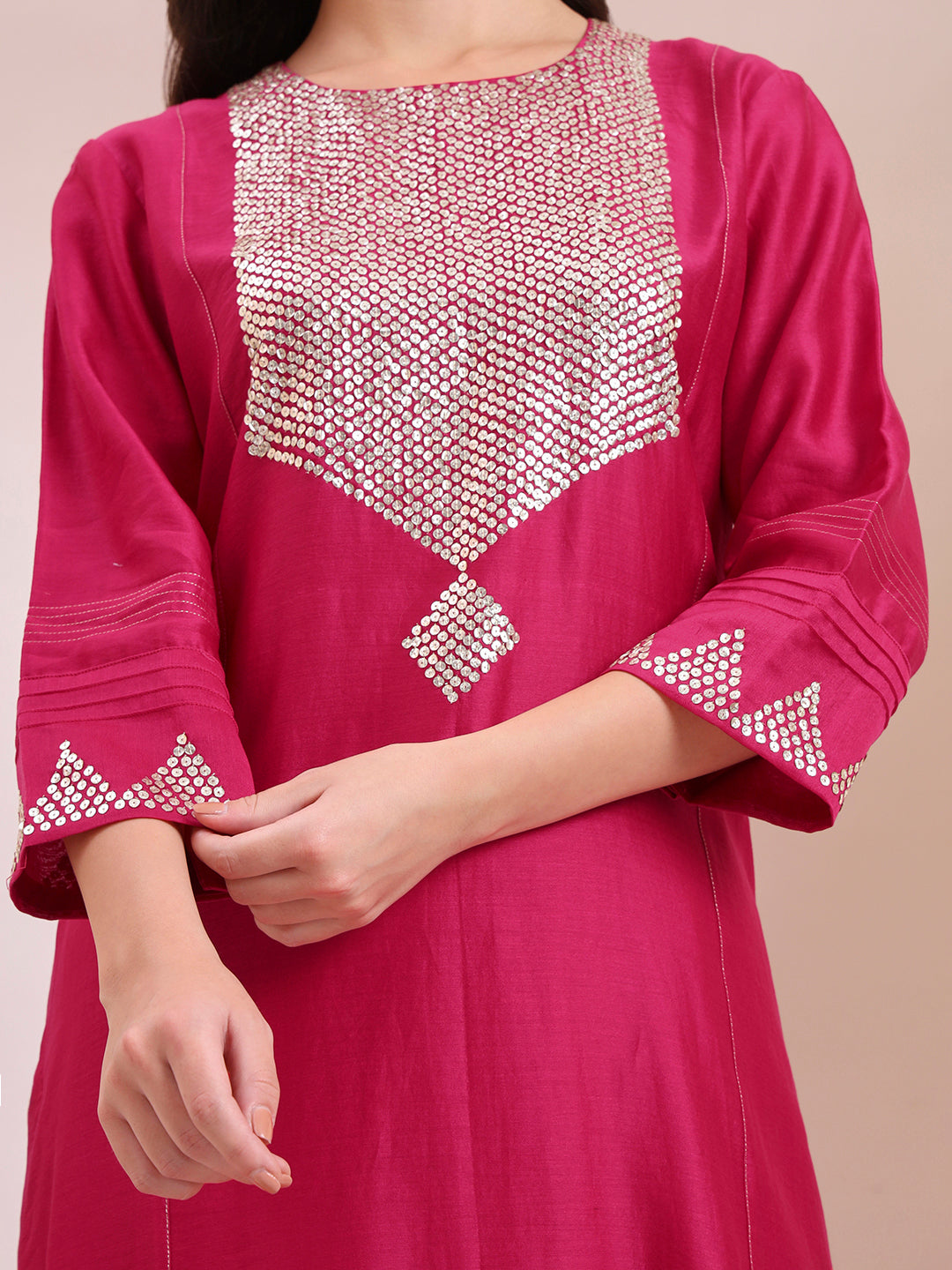Rani Pink Embellished Suit Set