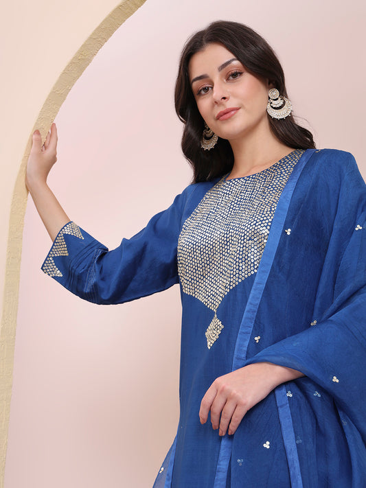 Royal Blue Sequin Suit Set