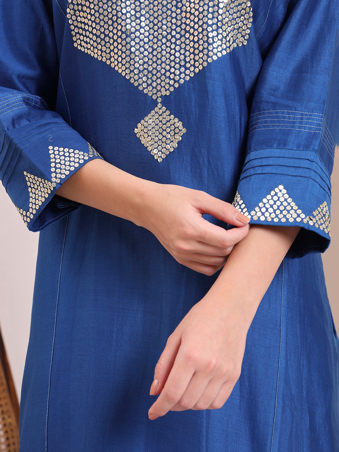 Royal Blue Sequin Suit Set