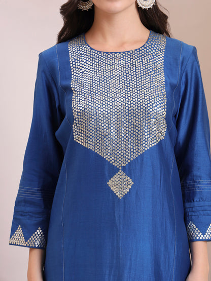 Royal Blue Sequin Suit Set