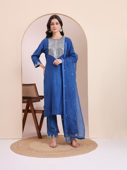 Royal Blue Sequin Suit Set