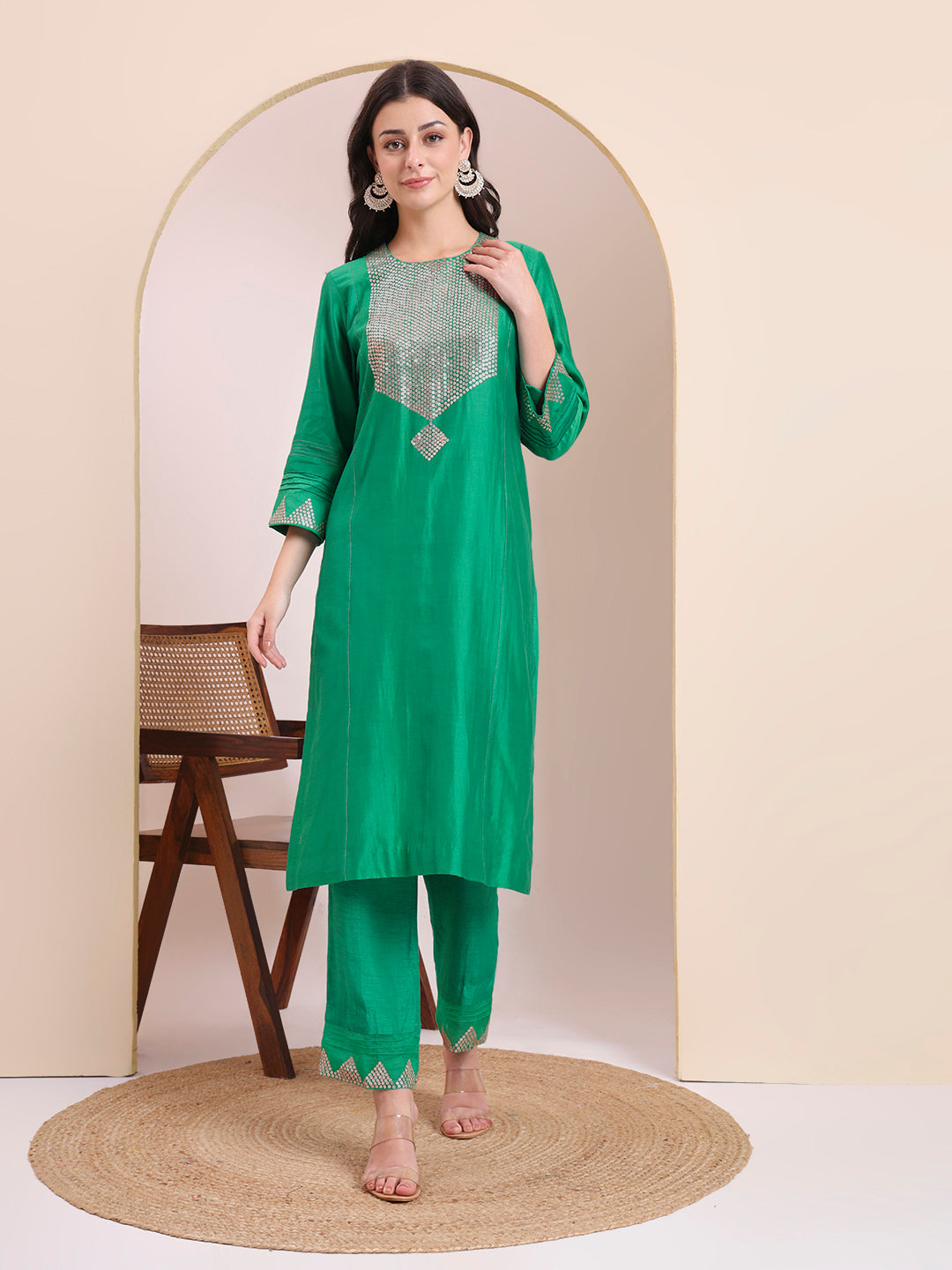 Emerald Green Sequin Suit Set