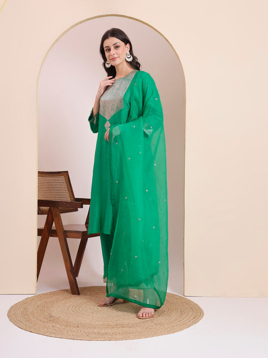 Emerald Green Sequin Suit Set