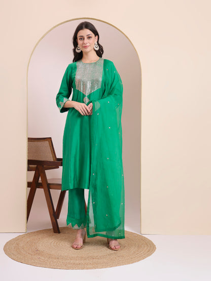 Emerald Green Sequin Suit Set