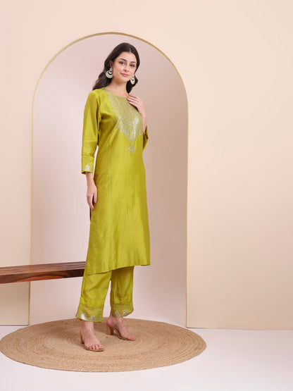 LIME Green Sequin Suit Set
